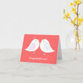 Tortelduifjes Bruiloft Gefeliciteerd Kaart (Gele Bloem)