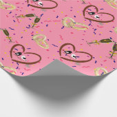Tortelduifjes bruiloft inpakpapier (Hoek)