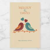 Tortelduifjes bruiloft kaars label voedselcontainer etiket (Enkel label)