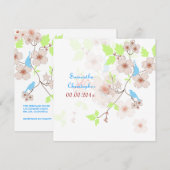 Tortelduifjes bruiloft kaart (Voorkant / Achterkant)