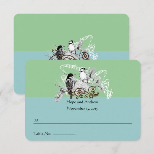  Tortelduifjes bruiloft Kaart (Voorkant / Achterkant)