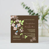 Tortelduifjes bruiloft kaart (Staand voorkant)