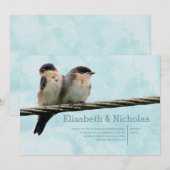 Tortelduifjes bruiloft kaart (Voorkant / Achterkant)