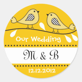Tortelduifjes Bruiloft Monogram Stickers