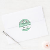 Tortelduifjes Bruiloft Monogram Stickers (Envelop)