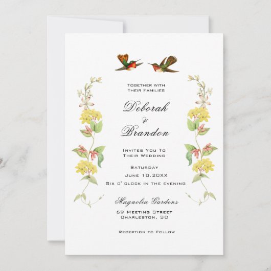 Tortelduifjes bruiloft uitnodiging (Voorkant)