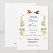 Tortelduifjes bruiloft uitnodiging (Voorkant / Achterkant)