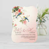  Tortelduifjes bruiloft | zwart roze wit Kaart (Staand voorkant)