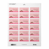 Tortelduifjes bruin roze streep aangepaste mailing etiket (Full Sheet)
