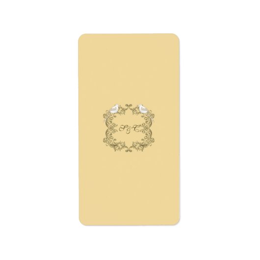 Tortelduifjes Bruin/Tan Wedding Snoep Wrapper Etiket (Voorkant)