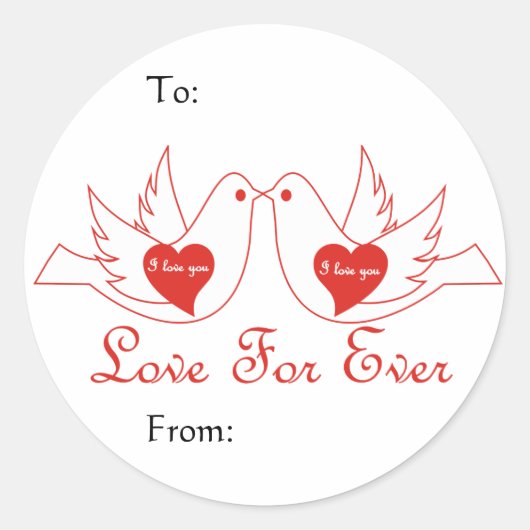 Tortelduifjes Cadeau label (Voorkant)