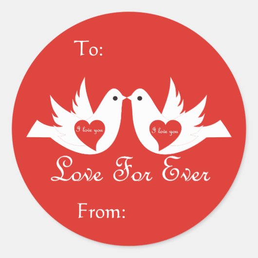 Tortelduifjes Cadeau label (Voorkant)