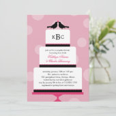 Tortelduifjes Cake Wedding Shower-uitnodiging Kaart (Staand voorkant)