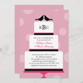 Tortelduifjes Cake Wedding Shower-uitnodiging Kaart (Voorkant / Achterkant)