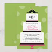 Tortelduifjes Cake Wedding Shower-uitnodiging Kaart (Voorkant / Achterkant)