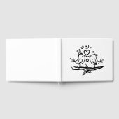 Tortelduifjes Cartoon Lovebirds Zwart Wit Huwelijk Gastenboek (Volledig)