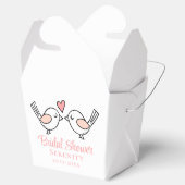 Tortelduifjes Cartoon Roze Lovevogels Vrijgezellen Bedankdoosjes (Geopend)