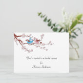 Tortelduifjes Cherry Blossoms Vrijgezellenfeest Ui Kaart (Staand voorkant)