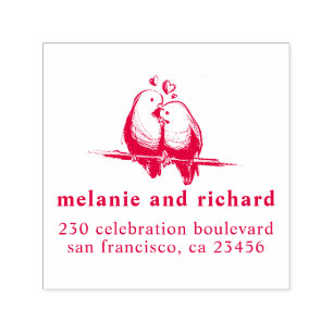 Tortelduifjes Classic Trouwnamen & Retouradres Zelfinktende Stempel