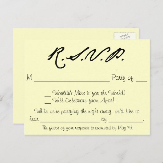 Tortelduifjes Collectie RSVP-kaart Uitnodiging Briefkaart (Voorkant / Achterkant)