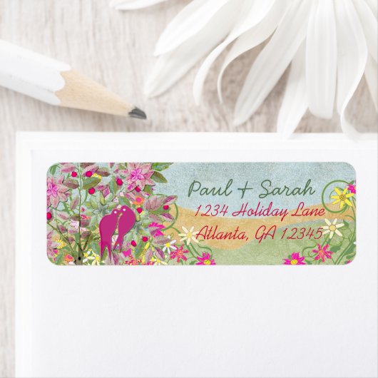 Tortelduifjes Damask Hills Etiket (Insitu)