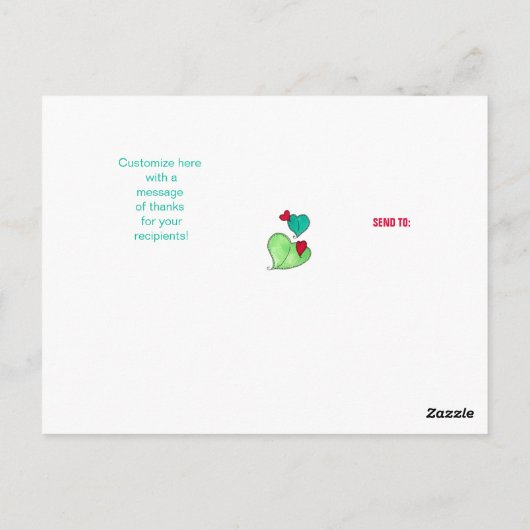 Tortelduifjes Dank u Briefkaart (Achterkant)