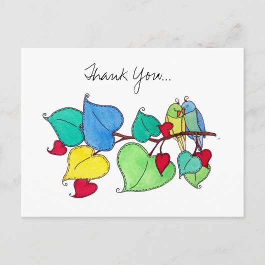 Tortelduifjes Dank u Briefkaart (Voorkant)