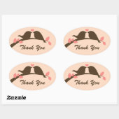 Tortelduifjes Dank u Ovale Sticker (Vel)