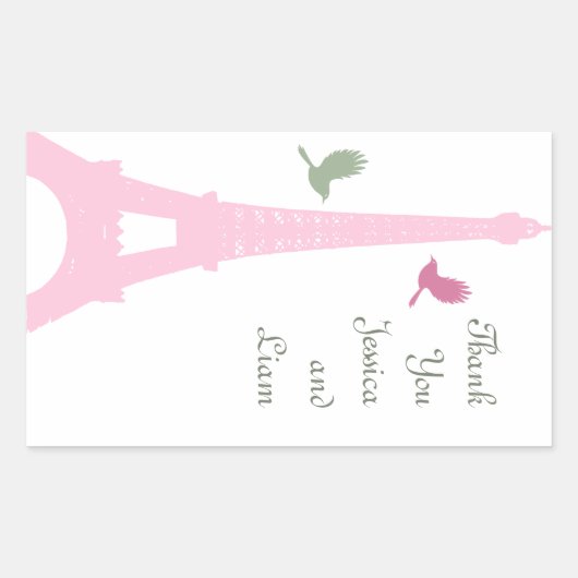 Tortelduifjes Dank u wel ticker Rechthoekige Sticker (Voorkant)