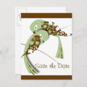 Tortelduifjes, datum opslaan aankondigingskaart (Voorkant / Achterkant)