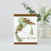 Tortelduifjes, datum opslaan aankondigingskaart (Staand voorkant)