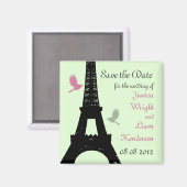 Tortelduifjes De datum opslaan (groen) Magneet (Voorkant / Achterkant)