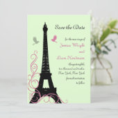 Tortelduifjes De datum opslaan (groen) Save The Date (Staand voorkant)