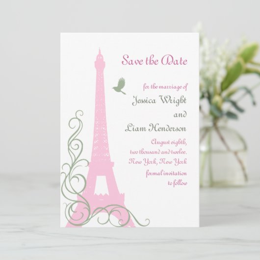 Tortelduifjes De datum opslaan Save The Date (Staand voorkant)