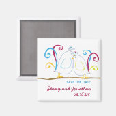 Tortelduifjes De datummagneet opslaan Magneet (Voorkant / Achterkant)