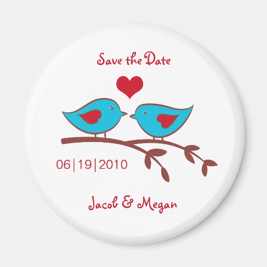 Tortelduifjes De datummagneet opslaan Magneet (Voorkant)