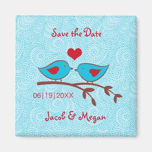 Tortelduifjes De datummagneet opslaan Magneet (Voorkant)