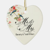  Tortelduifjes de heer en mevrouw | witte FOTO Keramisch Ornament (Rechts)