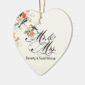  Tortelduifjes de heer en mevrouw | witte FOTO Keramisch Ornament (Links)