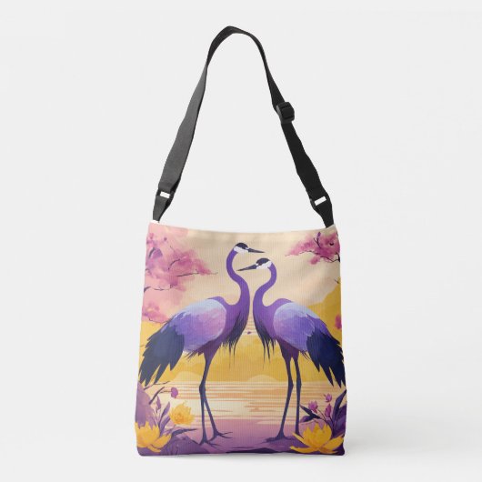 Tortelduifjes Delight: Canvas tas met romantisch d (Achterkant)