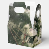 Tortelduifjes + dennenboom nacht bruiloft aangepas bedankdoosjes (Geopend)