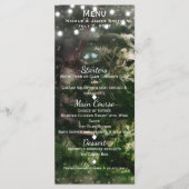 Tortelduifjes + dennenboom nacht bruiloft menu Kaa (Voorkant)