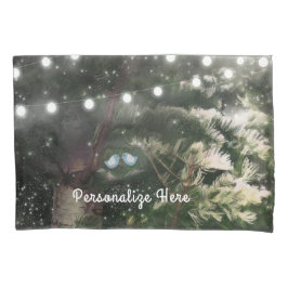 Tortelduifjes + dennenboom nacht grillige aangepas kussensloop