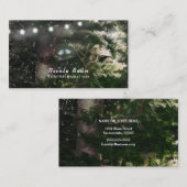 Tortelduifjes + dennenboom nacht rustieke string l visitekaartje (Voorkant / Achterkant)