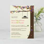 Tortelduifjes die de eik van het hart per kaart (Staand voorkant)