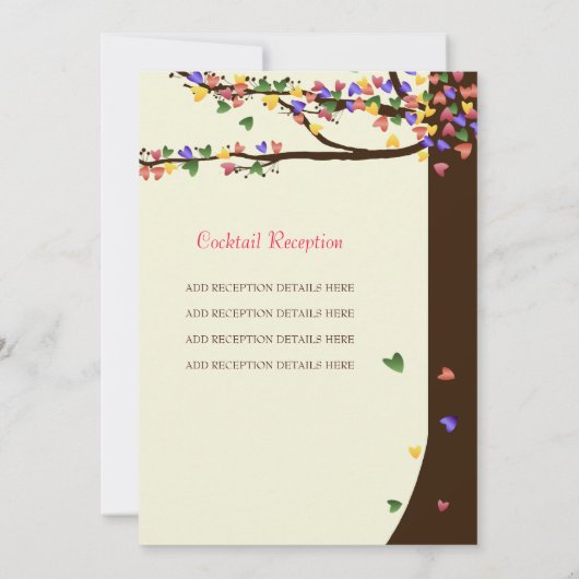 Tortelduifjes die de eik van het hart per kaart (Achterkant)