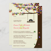 Tortelduifjes die de eik van het hart per kaart (Voorkant / Achterkant)