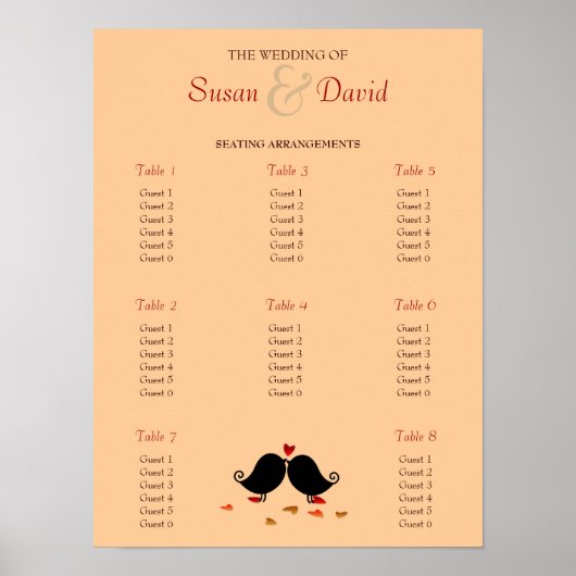 Tortelduifjes die het harteloormerk van de eikenbo poster (Voorkant)