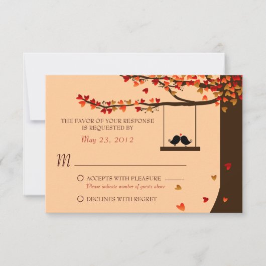 Tortelduifjes die het hartseiken afbreken RSVP (Voorkant)