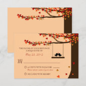 Tortelduifjes die het hartseiken afbreken RSVP (Voorkant / Achterkant)